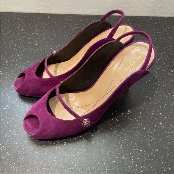 Kate Spade Purple Suede Heels - Picture 1 of 5